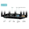 ROUTER TP-LINK wireless 7800Mbps, 1× 2.5 Gbps WAN/LAN port + 1× 1 Gbps WAN/LAN port + 3× Gigabit LAN ports + 2× USB, 2.4 Ghz/5 Ghz dual band, 8 antene externe, WI-FI 6 &quot;Archer AX95&quot;
