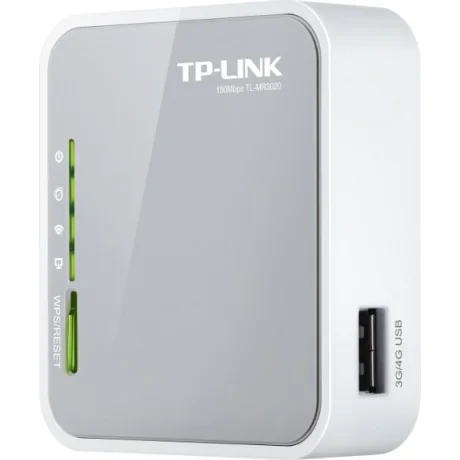 ROUTER TP-LINK wireless. portabil, 3G 150Mbps, 1 port WAN/LAN, compatibil UMTS/HSPA/EVDO, 3G USB modem, 2.4GHz, 802.11n/g/b, TL-MR3020