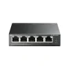 SWITCH PoE TP-LINK  5 porturi Gigabit (4 PoE+), IEEE 802.3af, carcasa metalica "TL-SG1005LP"