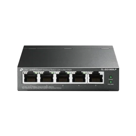 SWITCH PoE TP-LINK  5 porturi Gigabit (4 PoE+), IEEE 802.3af, carcasa metalica "TL-SG1005LP"