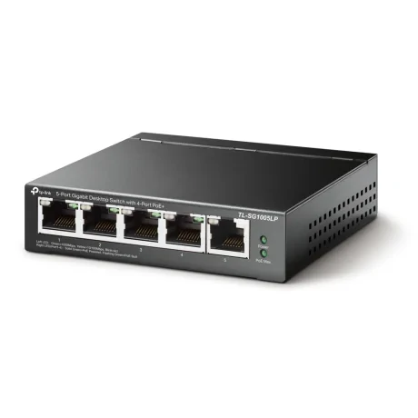 SWITCH PoE TP-LINK  5 porturi Gigabit (4 PoE+), IEEE 802.3af, carcasa metalica "TL-SG1005LP"