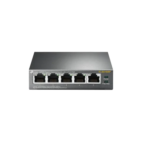 SWITCH PoE TP-LINK  5 porturi Gigabit (4 PoE), IEEE 802.3af, carcasa metalica "TL-SG1005P"