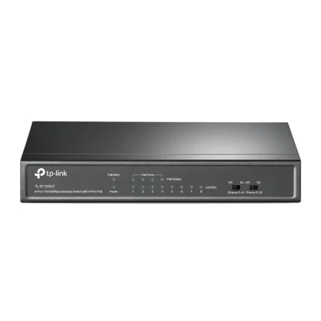 SWITCH PoE TP-LINK  8 porturi 10/100Mbps (4 PoE), IEEE 802.3af, carcasa metalica "TL-SF1008LP"