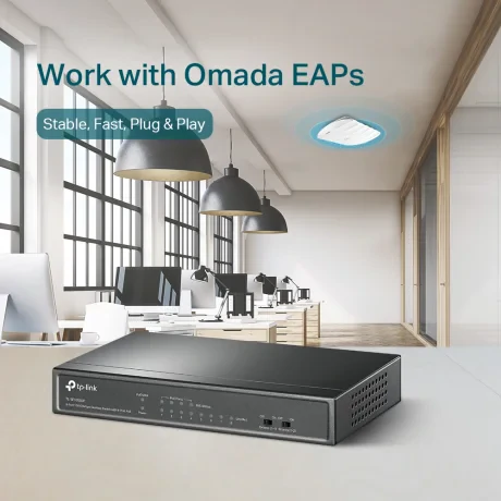 SWITCH PoE TP-LINK  8 porturi 10/100Mbps (4 PoE), IEEE 802.3af, carcasa metalica "TL-SF1008LP"