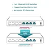 SWITCH PoE TP-LINK  8 porturi 10/100Mbps (4 PoE), IEEE 802.3af, carcasa metalica "TL-SF1008LP"