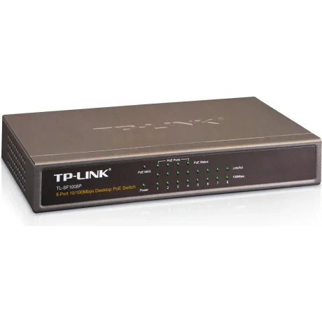SWITCH PoE TP-LINK  8 porturi 10/100Mbps (4 PoE), IEEE 802.3af, carcasa metalica &quot;TL-SF1008P&quot;