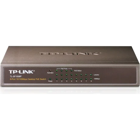 SWITCH PoE TP-LINK  8 porturi 10/100Mbps (4 PoE), IEEE 802.3af, carcasa metalica &quot;TL-SF1008P&quot;