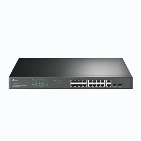 SWITCH TP-LINK  16 porturi Gigabit  POE+ 250W total power, 2× combo gigabit SFP, 2× gigabit non-PoE RJ45, carcasa metal &quot;TL-SG1218MP&quot;