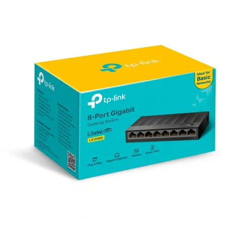 SWITCH TP-LINK  8 porturi Gigabit LiteWave, fanless &quot;LS1008G&quot;