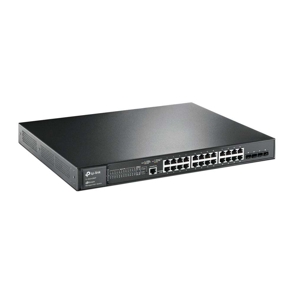 Switch TP-Link cu management L2, 24 Porturi Gigabit POE+, 4× Gigabit SFP Slots, 1× RJ45 Console Port, 1× Micro-USB Console Port  "TL-SG3428MP" thumb