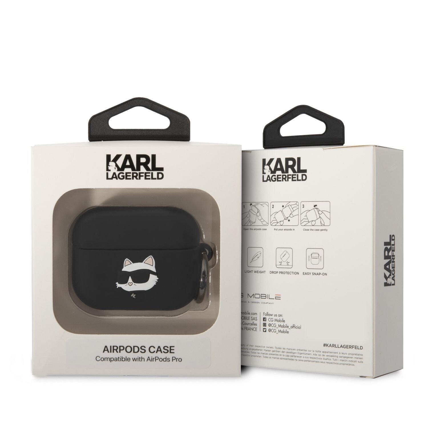 Husa Karl Lagerfeld 3D Choupette Head pentru Airpods Pro Black thumb
