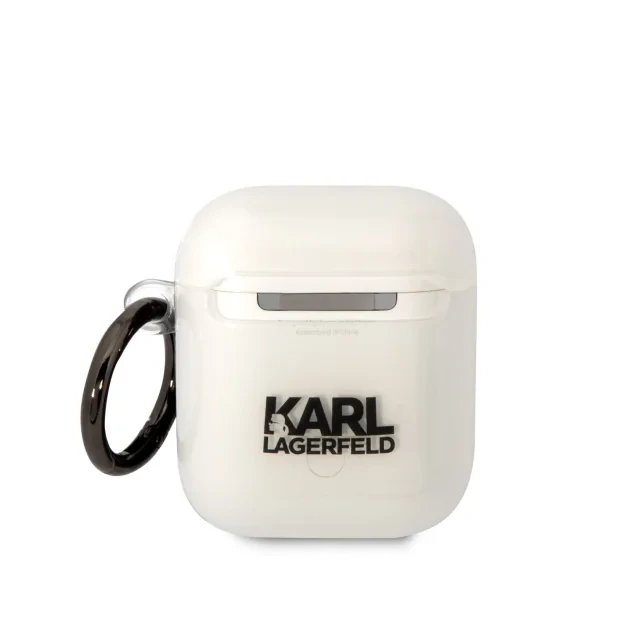 Husa Karl Lagerfeld 3D Karl Head pentru Airpods 1/2 Transaprent