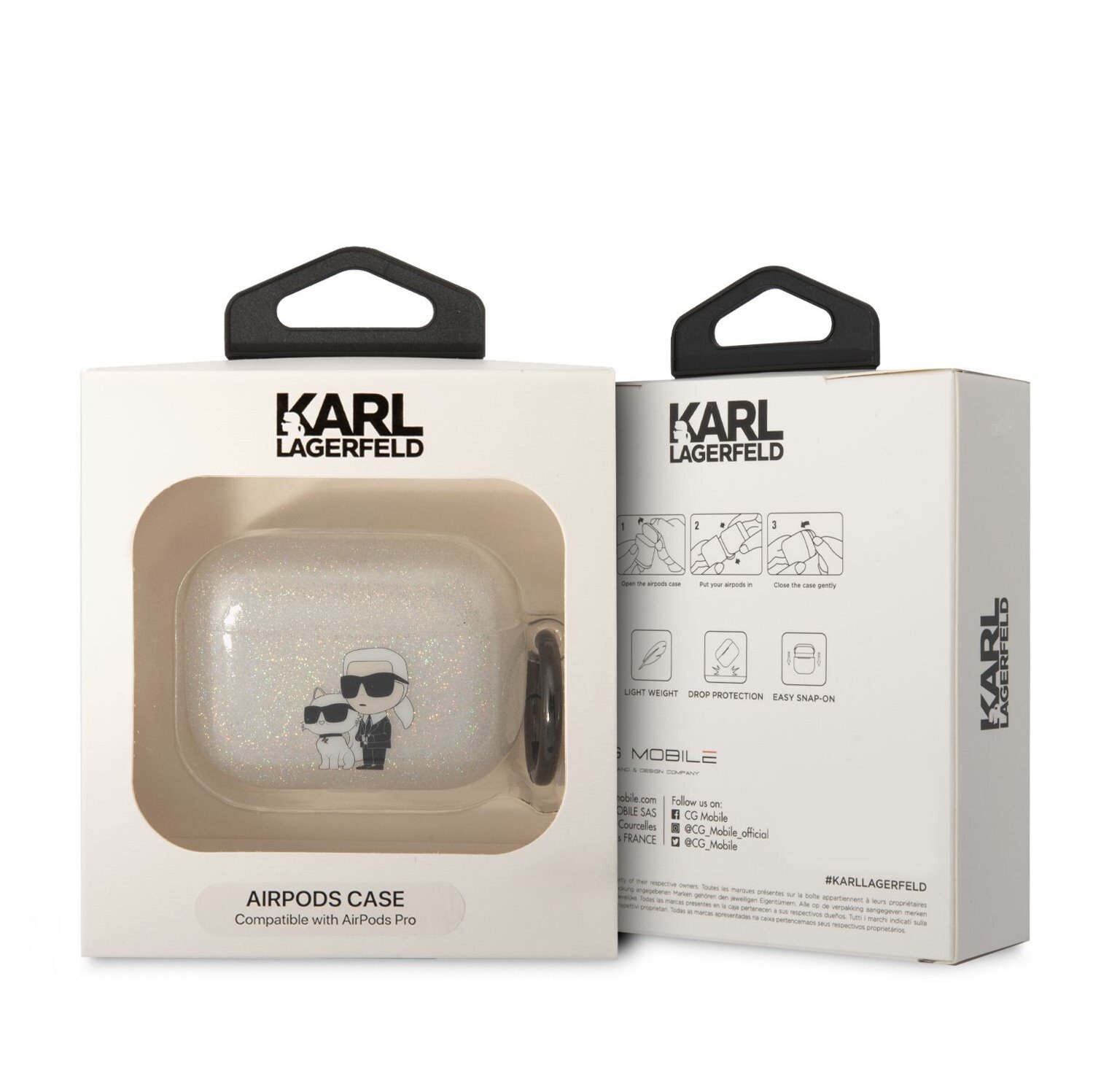 Husa Karl Lagerfeld Glitter K&C pentru Airpods Pro Transparent thumb