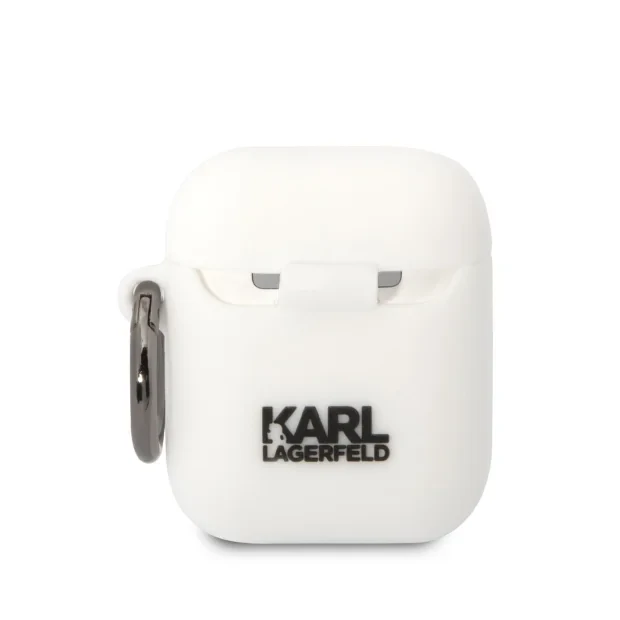 Husa Karl Lagerfeld 3D Choupette Head pentru Airpods 1/2 White