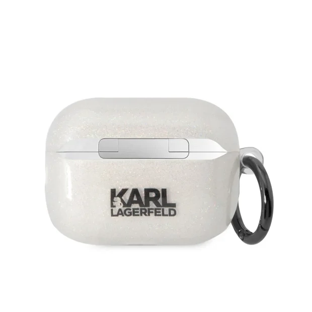 Husa Karl Lagerfeld 3D Choupette and Karl pentru Airpods Pro Transparent/Alb