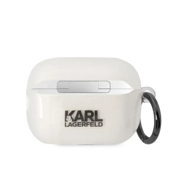 Husa Karl Lagerfeld 3D Karl Head pentru Airpods Pro Transparent