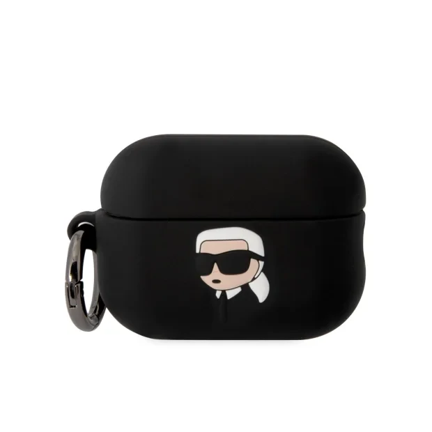 Husa Karl Lagerfeld 3D Karl Head pentru Airpods Pro 2  Black
