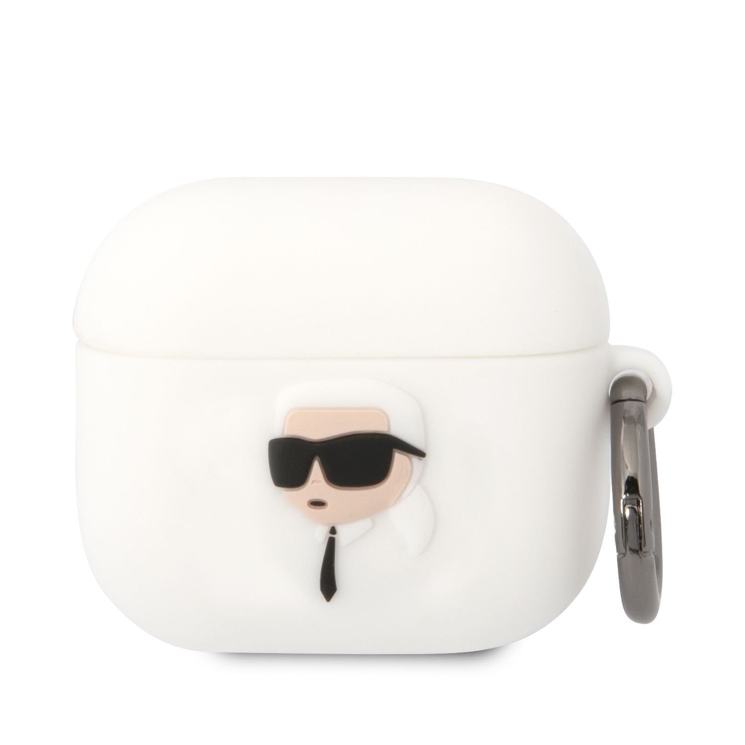 Husa Karl Lagerfeld 3D Karl Head pentru Airpods 3  White thumb
