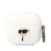 Husa Karl Lagerfeld 3D Karl Head pentru Airpods 3  White