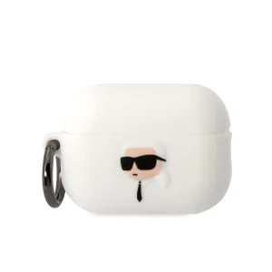 Husa Karl Lagerfeld 3D Karl Head pentru Airpods Pro 2 WhiteT