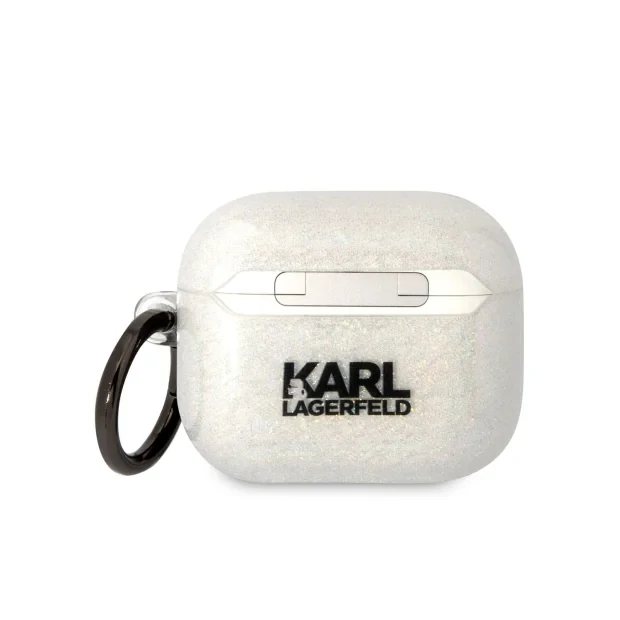 Husa Karl Lagerfeld 3D Choupette and Karl pentru Airpods 3 White