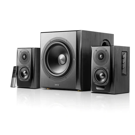 BOXE EDIFIER 2.1, RMS: 150W (2 x 25W, 2 x 15W, 1 x 70W), bluetooth, telecomanda wireless, volum, bass, treble, optical, black, &quot;S351DB-BK&quot;  (include TV 10lei)