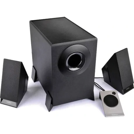 BOXE EDIFIER 2.1, RMS:    8.5W (2 x 2W, 1 x 4.5W), telecomanda pe fir, black; raport semnal-zgomot: #85dBA, frecventa raspuns - sateliti: 150Hz - 20kHz, subwoofer: 20Hz - 170kHz, black, &quot;M1360&quot; - 392150 M1360  (include TV 3.5lei)