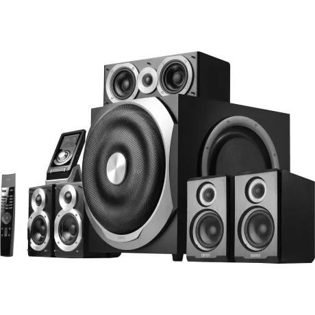 BOXE EDIFIER 5.1, RMS: 540W (5 x 60W, 1 x 240W), telecomanda pe fir cu display 2" LCD + telecomanda wireless, digital optical in, black, "S760D"  (include TV 10lei)