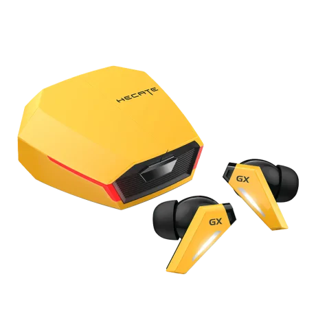 CASTI Edifier, wireless, gaming, intraauriculare - butoni, utilizare multimedia, smartphone, microfon pe casca, conectare prin Bluetooth 5.0, RGB, ANC, USB-C, galben, &quot;GX07-Y&quot;, (include TV 0.8lei)