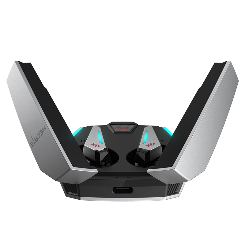 CASTI Edifier, wireless, gaming, intraauriculare - butoni, utilizare multimedia, smartphone, microfon pe casca, conectare prin Bluetooth 5.0, RGB, ANC, USB-C, gri, "GX07-GR", (include TV 0.8lei) thumb