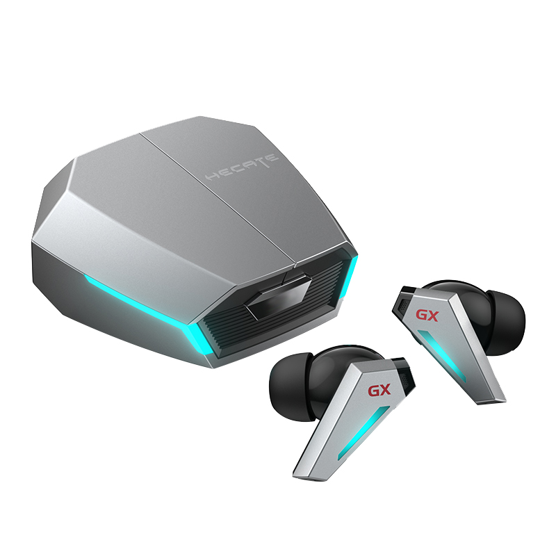 CASTI Edifier, wireless, gaming, intraauriculare - butoni, utilizare multimedia, smartphone, microfon pe casca, conectare prin Bluetooth 5.0, RGB, ANC, USB-C, gri, "GX07-GR", (include TV 0.8lei) thumb