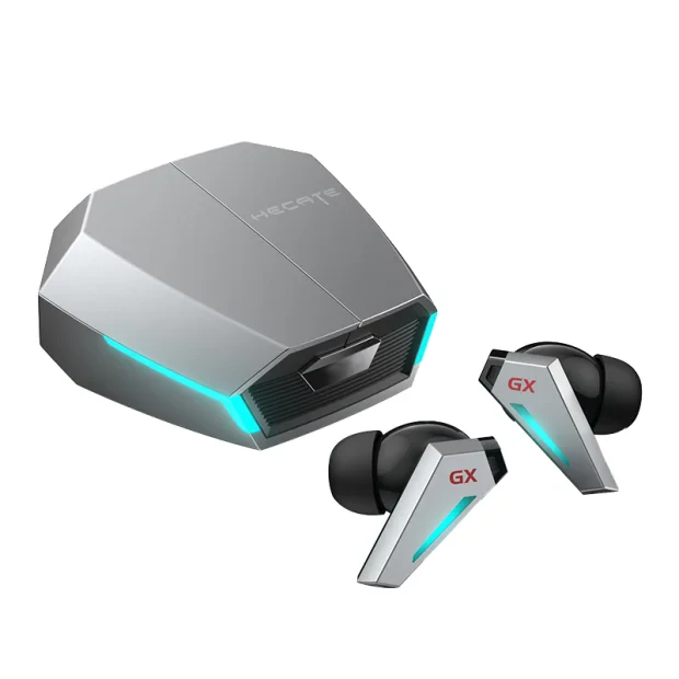CASTI Edifier, wireless, gaming, intraauriculare - butoni, utilizare multimedia, smartphone, microfon pe casca, conectare prin Bluetooth 5.0, RGB, ANC, USB-C, gri, &quot;GX07-GR&quot;, (include TV 0.8lei)
