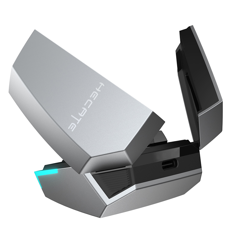 CASTI Edifier, wireless, gaming, intraauriculare - butoni, utilizare multimedia, smartphone, microfon pe casca, conectare prin Bluetooth 5.0, RGB, ANC, USB-C, gri, "GX07-GR", (include TV 0.8lei) thumb