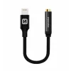 Adaptor audio Swissten textil Lightning /Jack (mama) 0,15 m Negru
