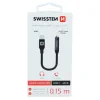 Adaptor audio Swissten textil USB-C/Jack (mama) 0,15 M Negru