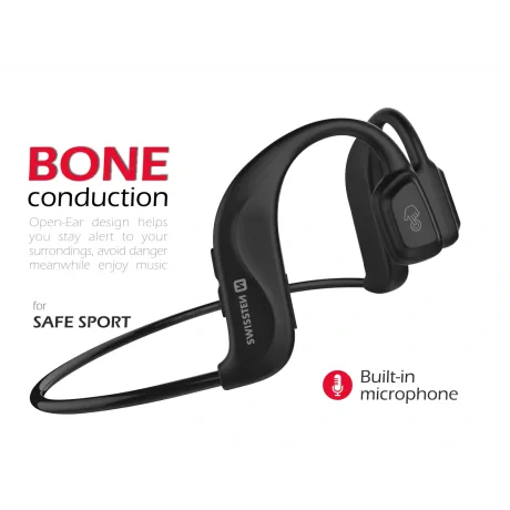 Casti Bluetooth Swissten Bone Conduction Negru