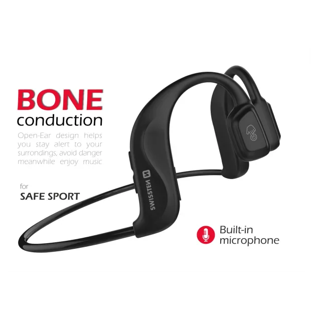 Casti Bluetooth Swissten Bone Conduction Negru