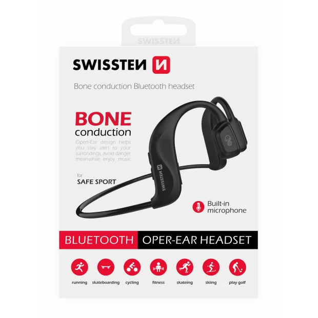 Casti Bluetooth Swissten Bone Conduction Negru