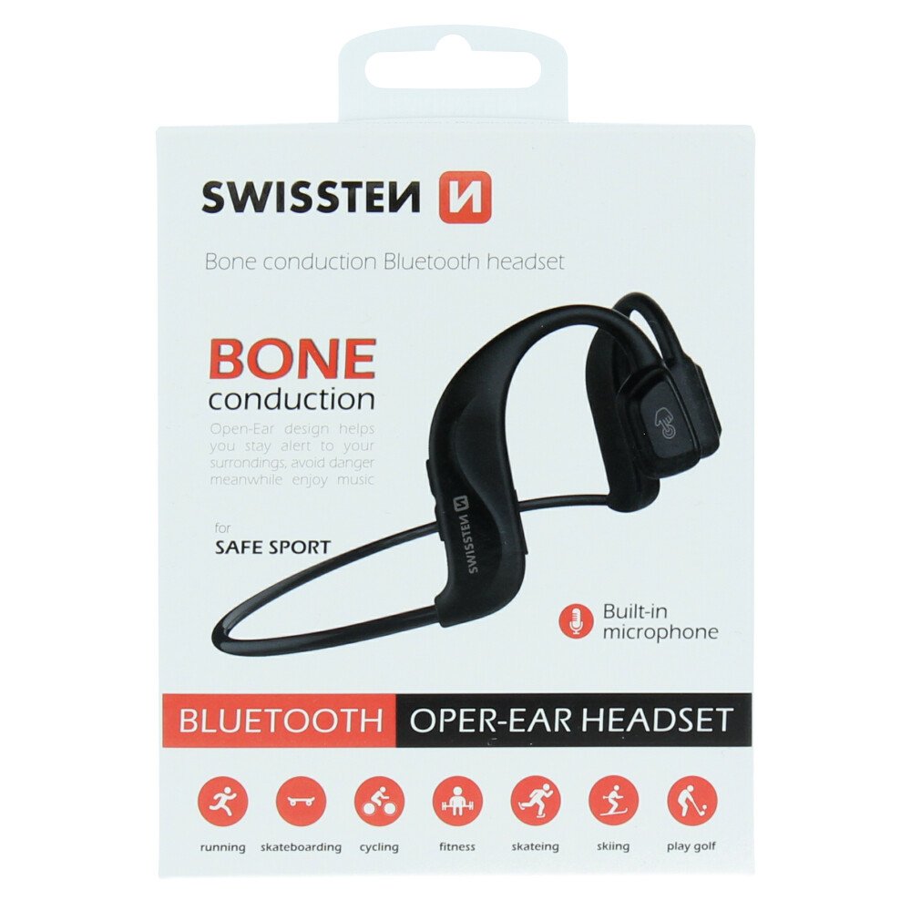 Casti Bluetooth Swissten Bone Conduction Negru thumb
