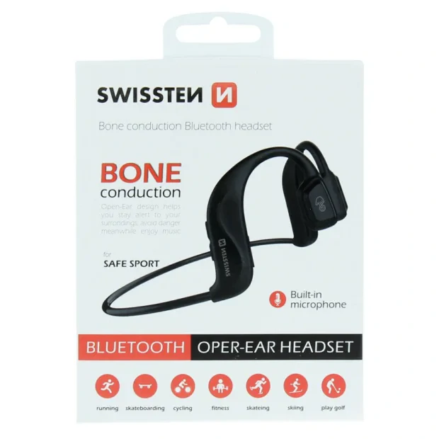 Casti Bluetooth Swissten Bone Conduction Negru