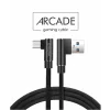 Cablu de date textil Swissten Arcade USB / Micro USB 1,2 M Negru