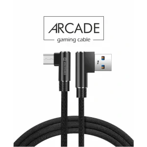 Cablu de date textil Swissten Arcade USB / Micro USB 1,2 M Negru