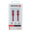 Cablu de date Swissten textil USB-C / Lightning 1,2 m Rosu