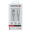 Cablu de date Swissten textil USB-C / Lightning 1,2 m ROZ / Auriu