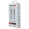 Cablu de date Swissten textil USB-C / USB-C 1,2 m ROZ / Auriu