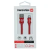 Cablu de date Swissten textil USB / Lightning 0,2 m Rosu