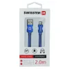 Cablu de date Swissten textil USB / Lightning 2,0 m albastru