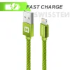 Cablu de date Swissten textil USB / Lightning 2,0 m verde