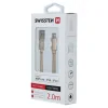 Cablu de date Swissten textil USB / Lightning MFI 2,0 m Auriu