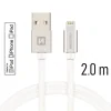 Cablu de date Swissten textil USB / Lightning MFI 2,0 m Argintiu